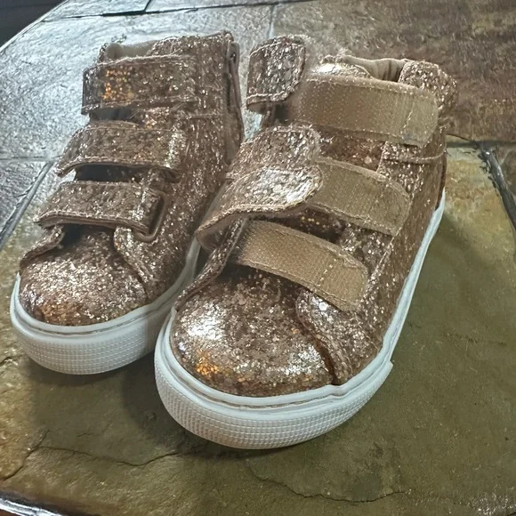 Sparkly Gold Kids Shoes - Picture 4 of 9